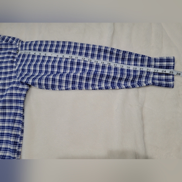 Chaps Navy and White Plaid Shirt - Picture 6 of 6